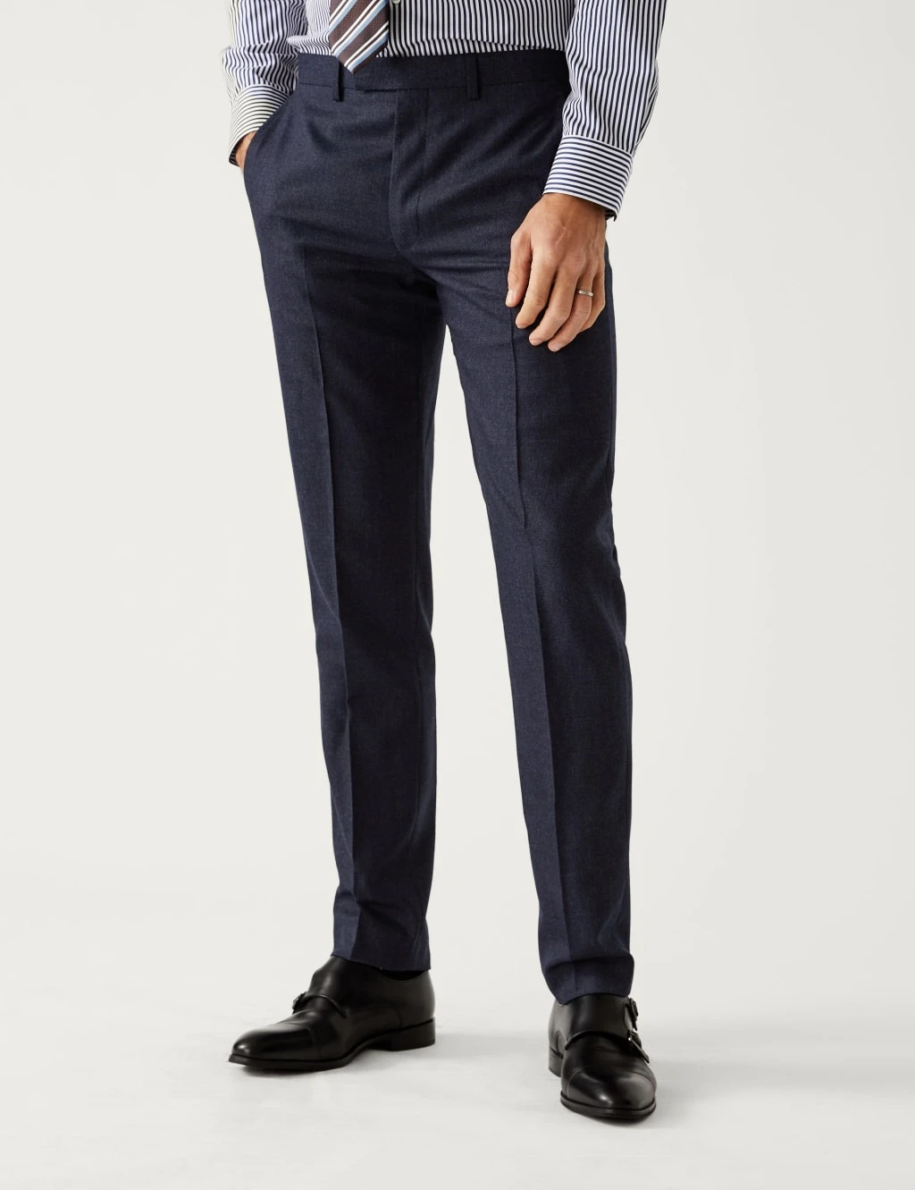Tailored Fit Pure Wool Suit Trousers 3 Tailored Fit Pure Wool Suit Trousers - Image 3