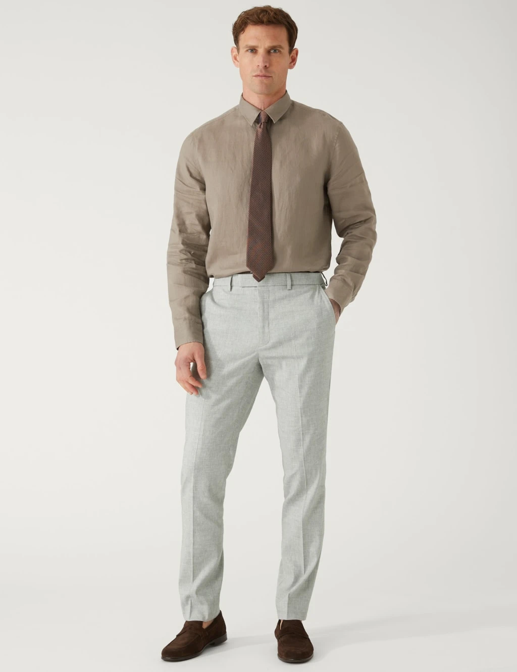 Slim Fit Italian Linen Miracle™ Suit Trousers 1 Slim Fit Italian Linen Miracle™ Suit Trousers
