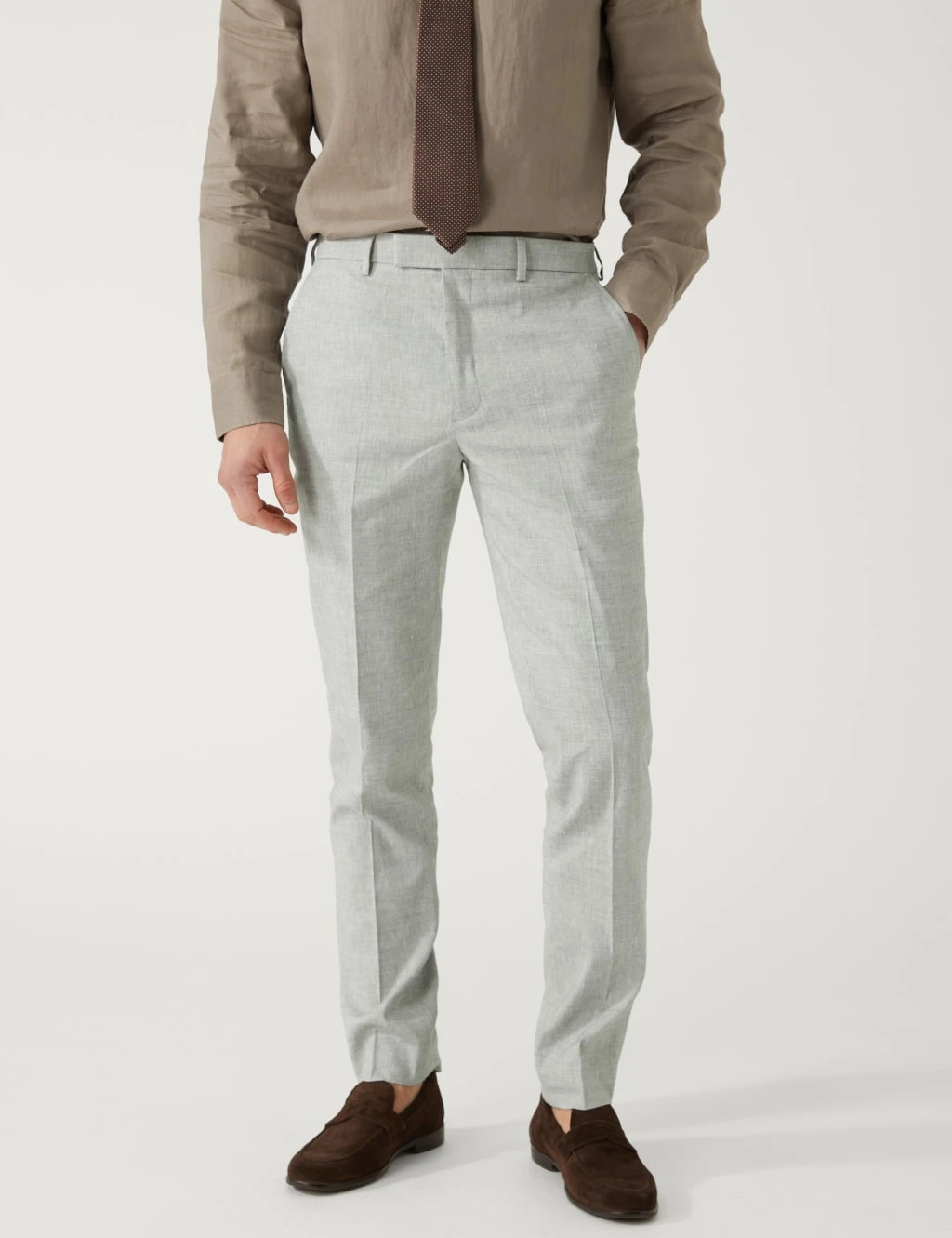 Slim Fit Italian Linen Miracle™ Suit Trousers 3 Slim Fit Italian Linen Miracle™ Suit Trousers - Image 3