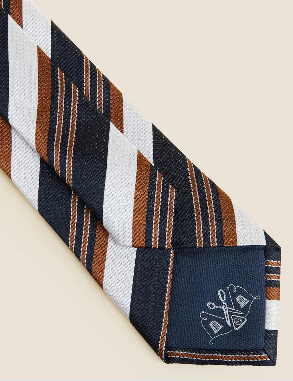 Striped Pure Silk Tie 2 Striped Pure Silk Tie - Image 2