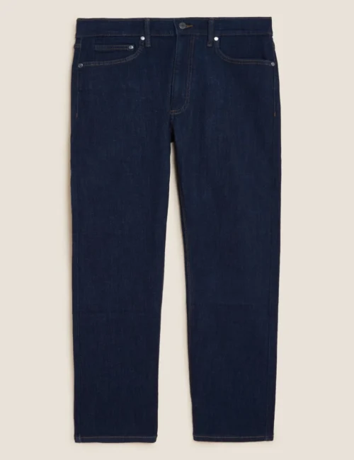 Shorter Length Straight Fit Stretch Jeans