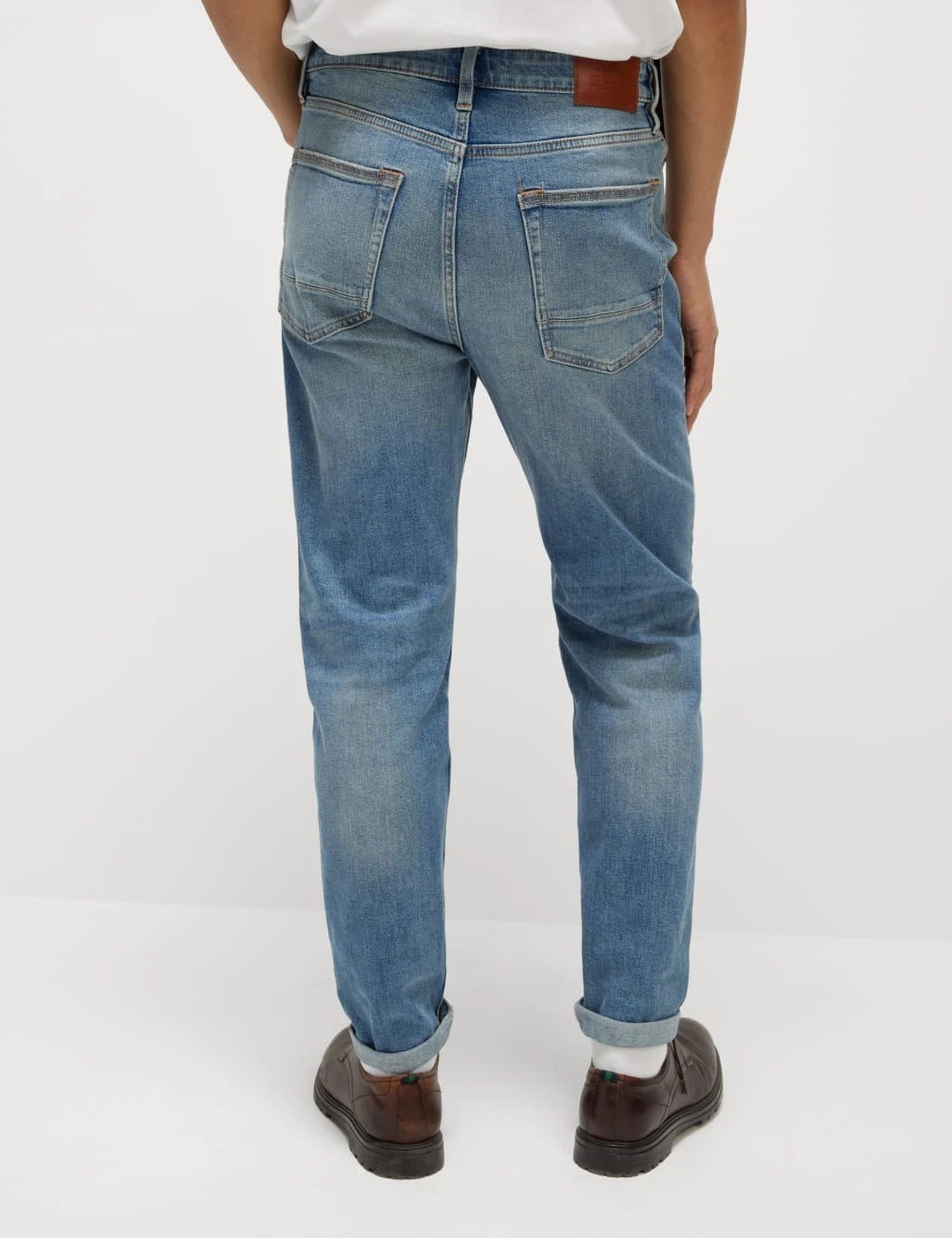 Tapered Fit Vintage Wash Stretch Jeans 3 Tapered Fit Vintage Wash Stretch Jeans - Image 3