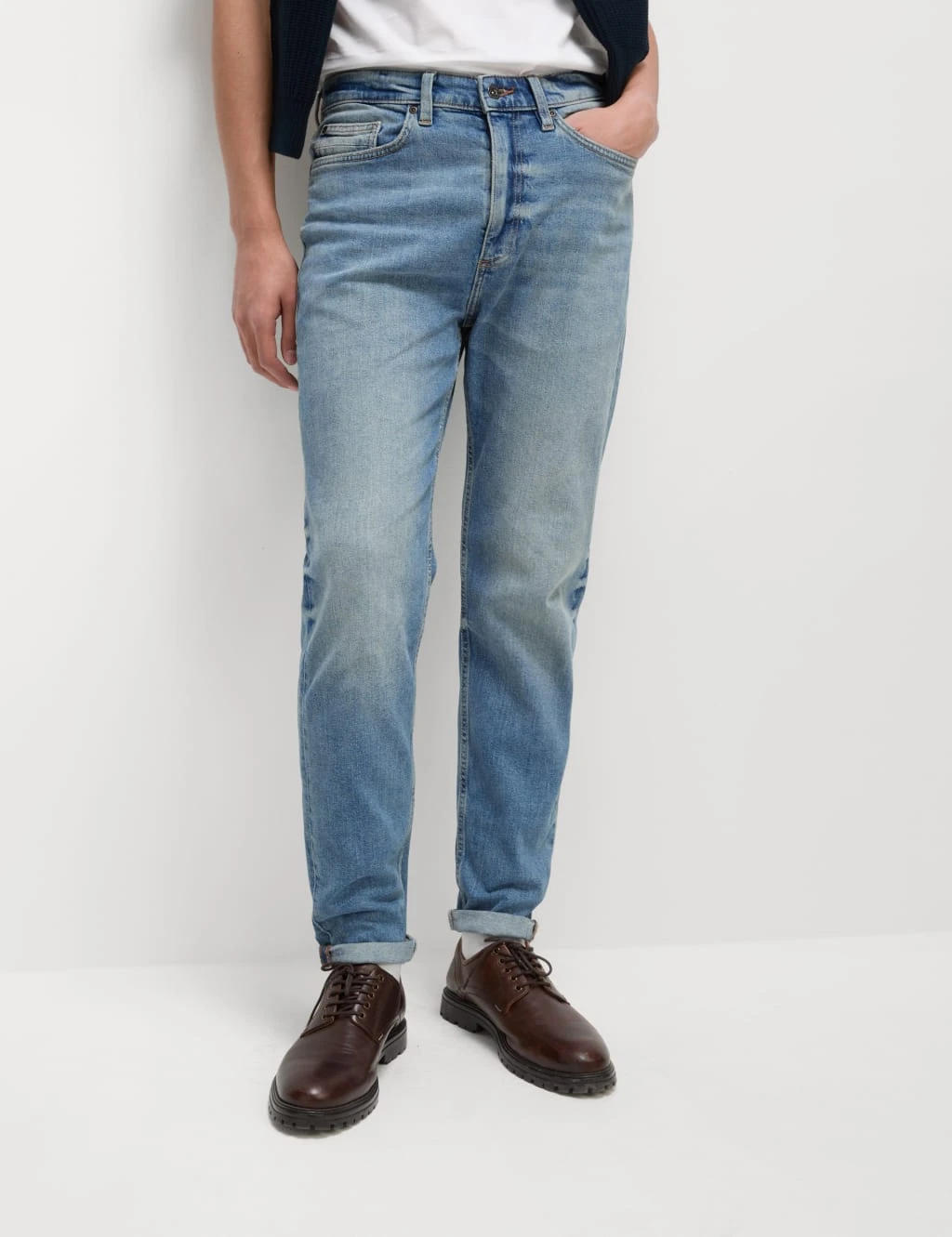 Tapered Fit Vintage Wash Stretch Jeans 5 Tapered Fit Vintage Wash Stretch Jeans - Image 5