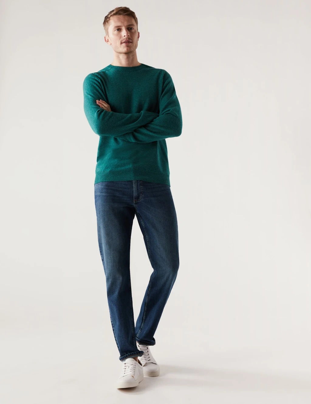 Straight Fit Vintage Wash Stretch Jeans 1 Straight Fit Vintage Wash Stretch Jeans