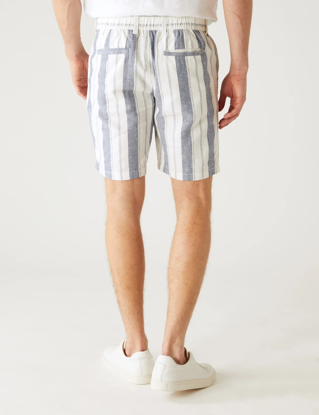 Linen Rich Striped Chino Shorts 5 Linen Rich Striped Chino Shorts - Image 5