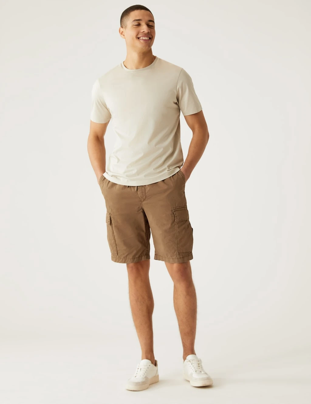 Pure Cotton Elasticated Waist Cargo Shorts 3 Pure Cotton Elasticated Waist Cargo Shorts - Image 3
