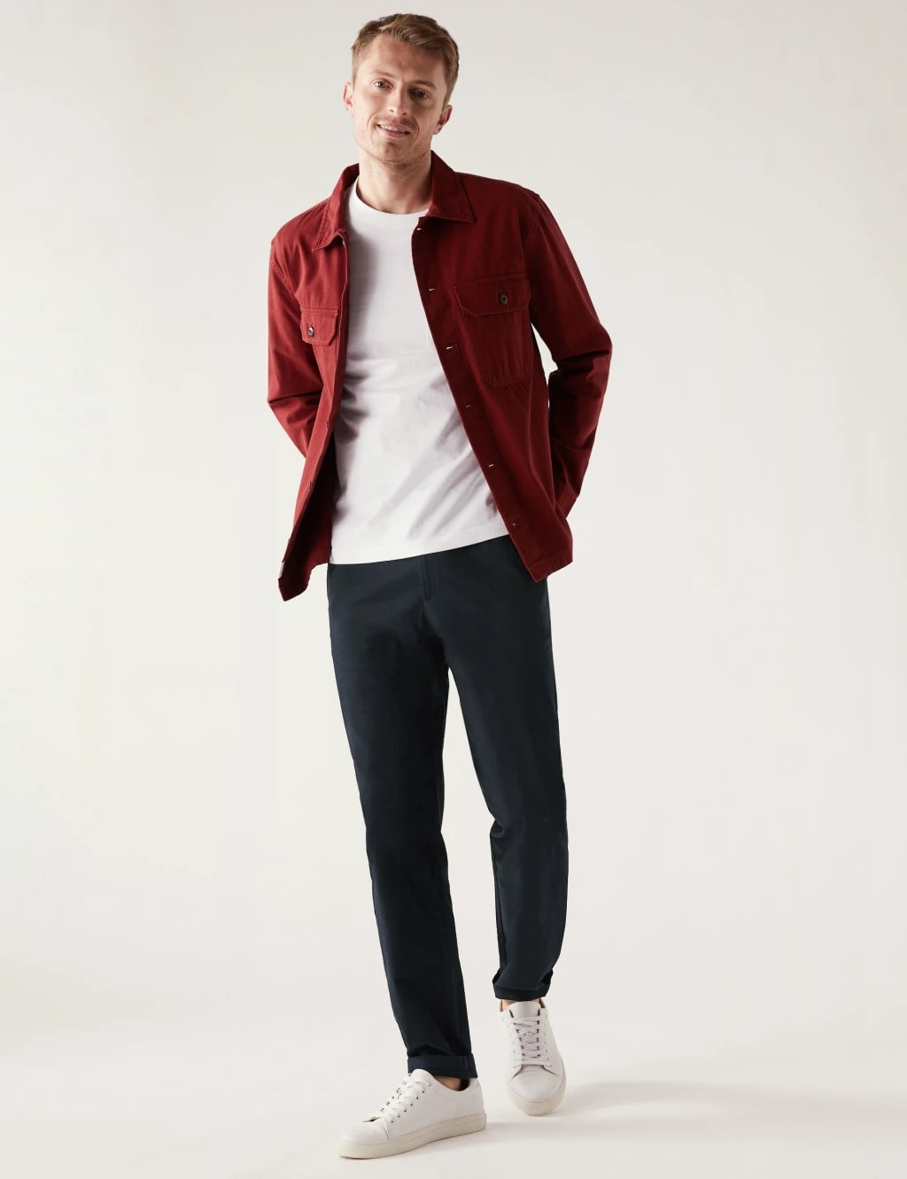 Tapered Fit Elasticated Waist Trousers 1 Tapered Fit Elasticated Waist Trousers