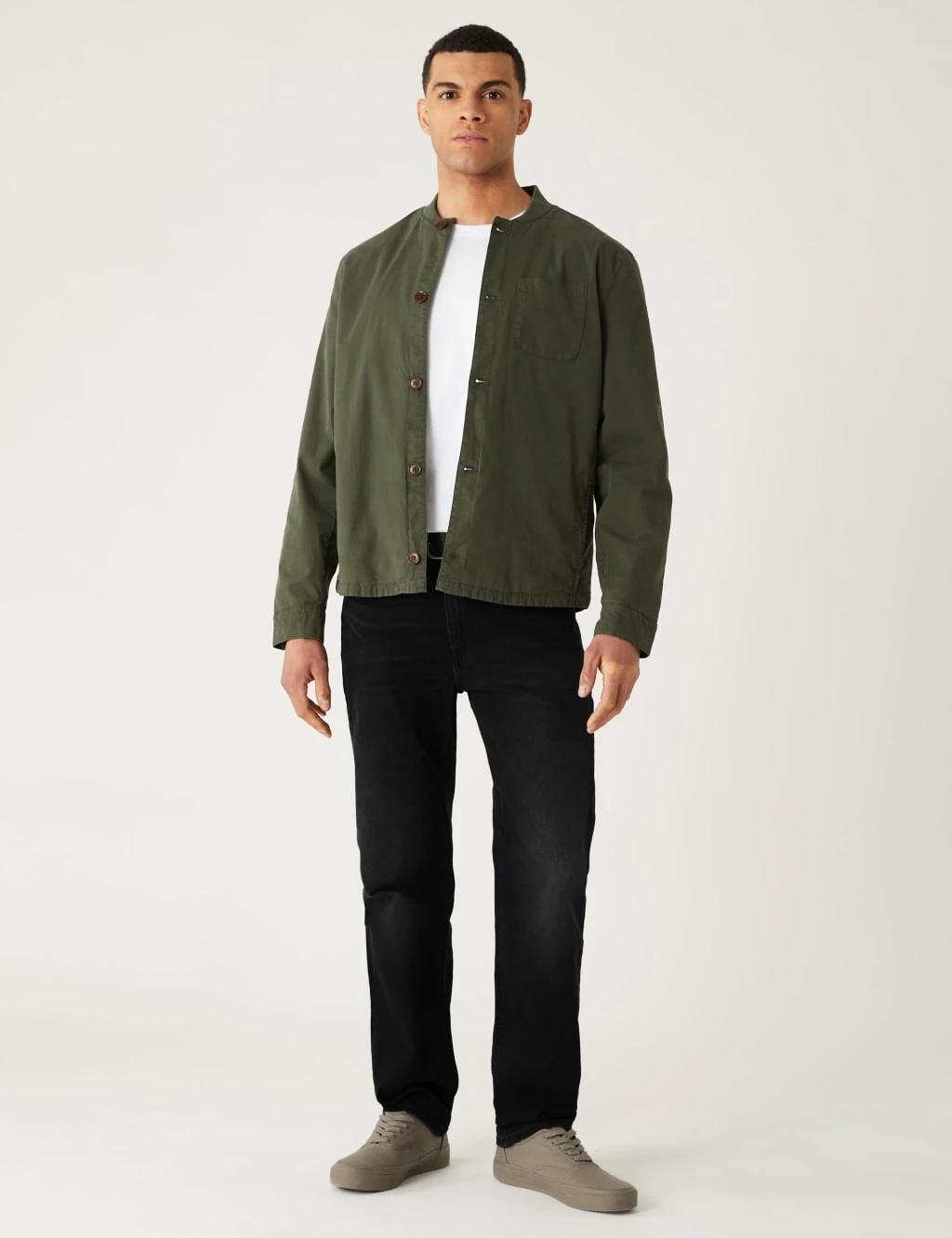 Straight Fit Belted Stretch Jeans 1 Straight Fit Belted Stretch Jeans