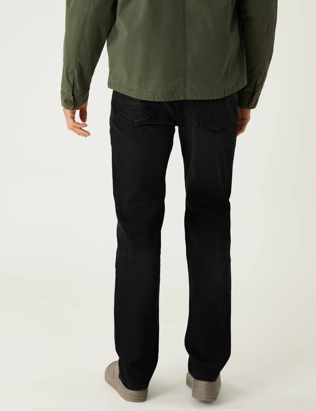 Straight Fit Belted Stretch Jeans 5 Straight Fit Belted Stretch Jeans - Image 5