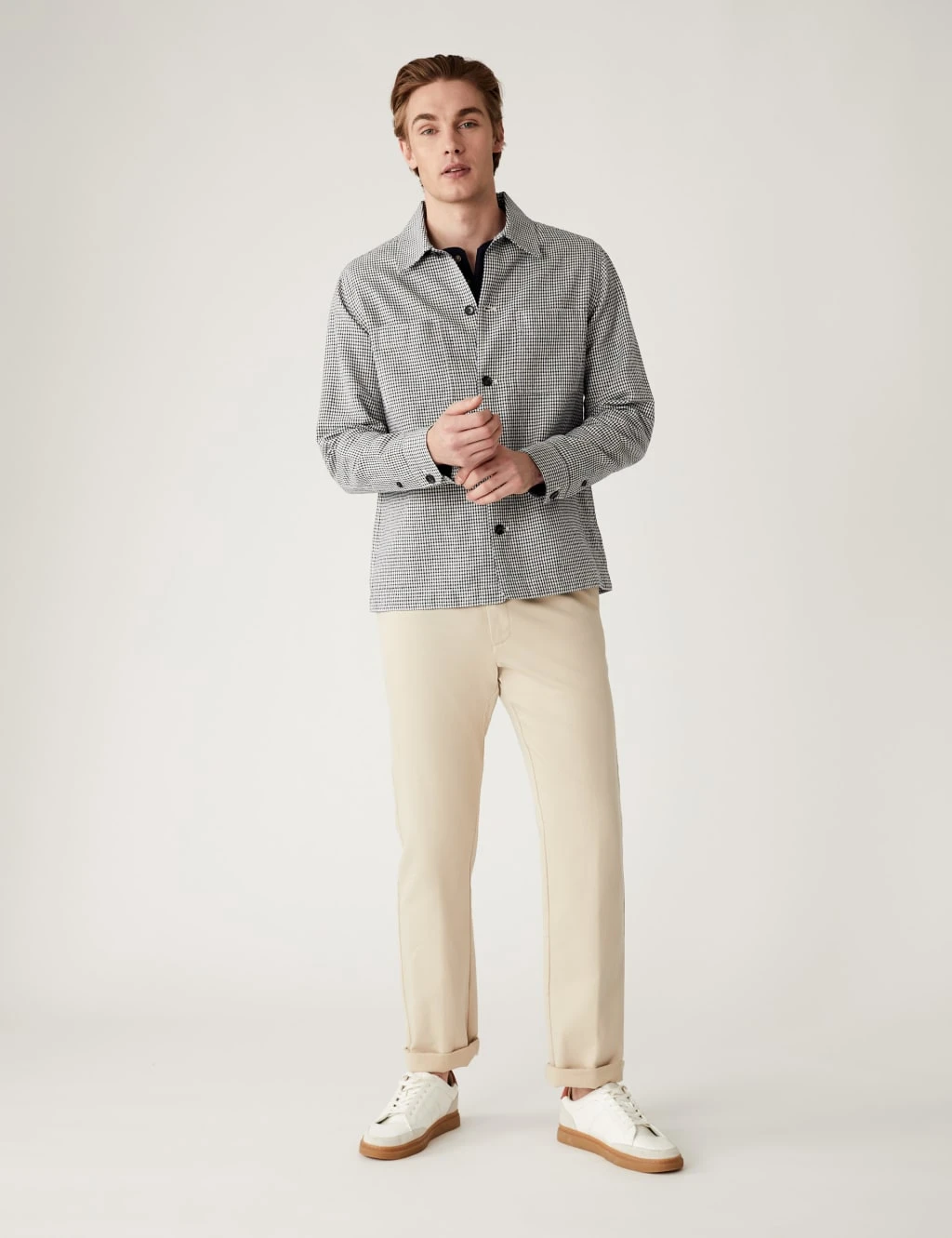 Cotton-Linen Blend Check Overshirt 3 Cotton-Linen Blend Check Overshirt - Image 3