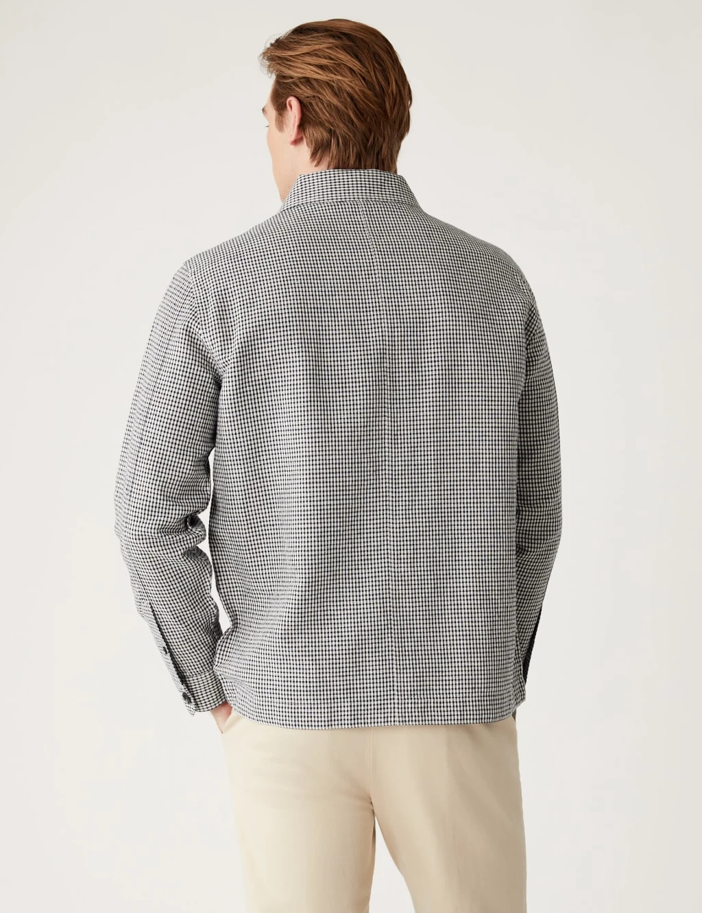 Cotton-Linen Blend Check Overshirt 5 Cotton-Linen Blend Check Overshirt - Image 5