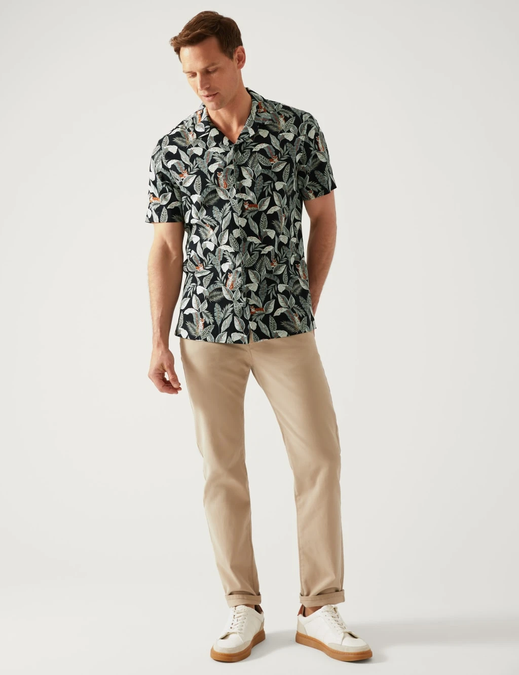 Linen Rich Leaf Print Shirt 3 Linen Rich Leaf Print Shirt - Image 3