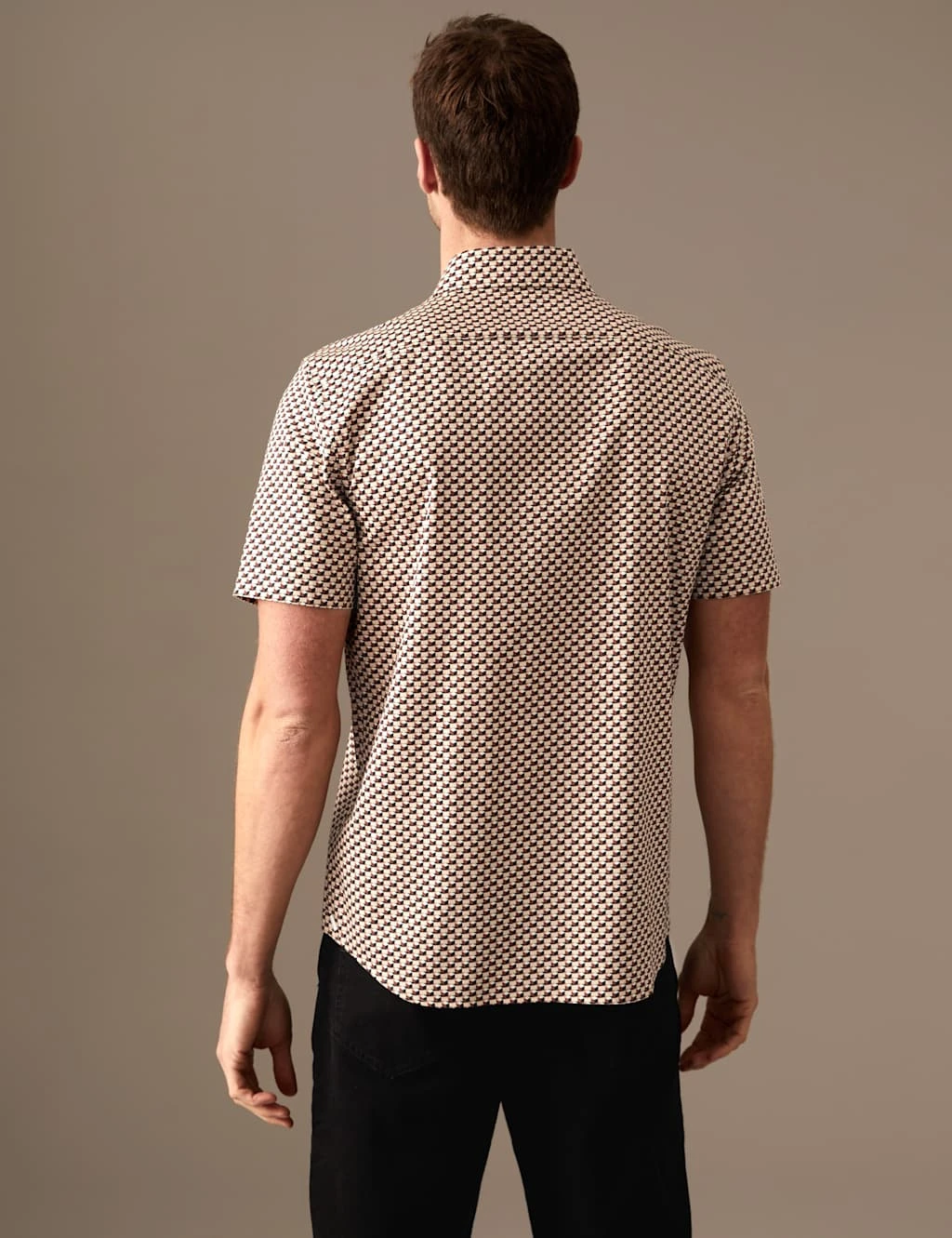 Cotton Rich Geometric Print Shirt 4 Cotton Rich Geometric Print Shirt - Image 4