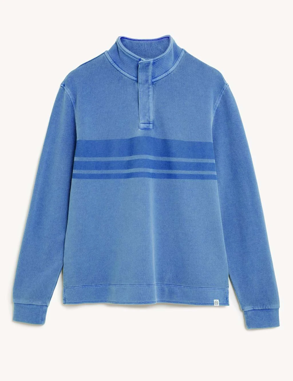 Pure Cotton Striped Funnel Neck Rugby Shirt 2 Pure Cotton Striped Funnel Neck Rugby Shirt - Image 2