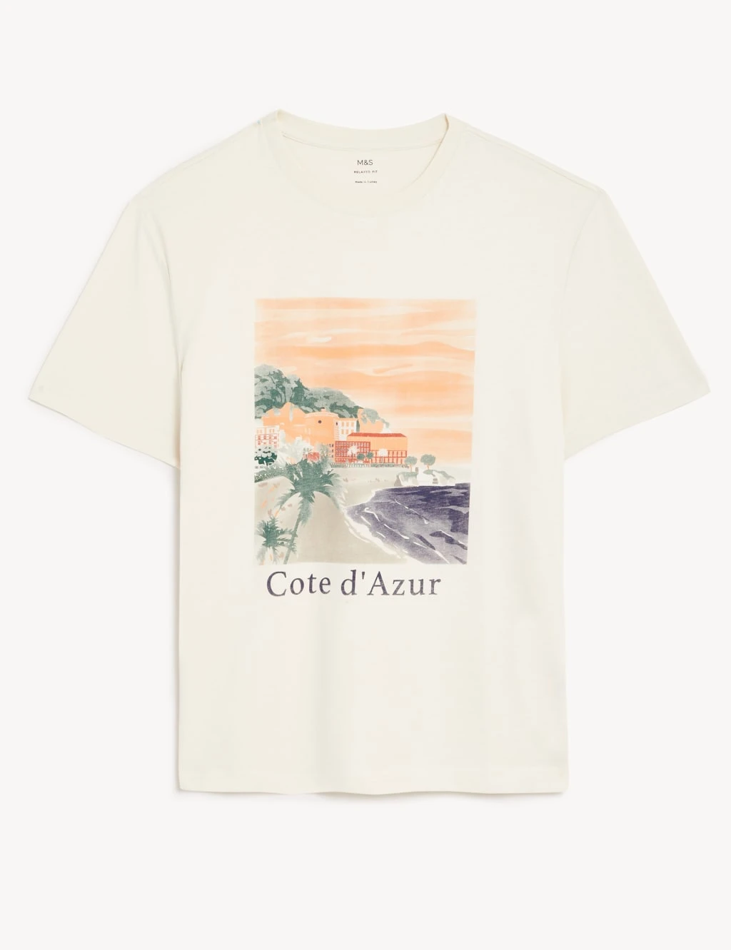 Pure Cotton Cote D'Azur Graphic T-Shirt 2 Pure Cotton Cote D'Azur Graphic T-Shirt - Image 2