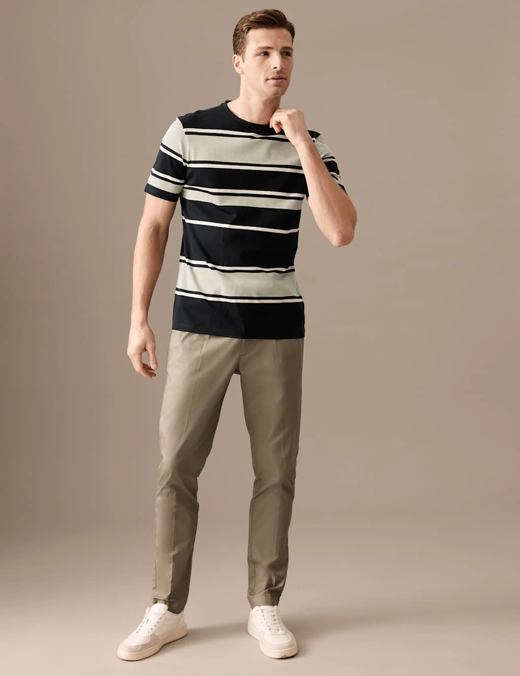 Pure Cotton Striped Textured T-Shirt 4 Pure Cotton Striped Textured T-Shirt - Image 4