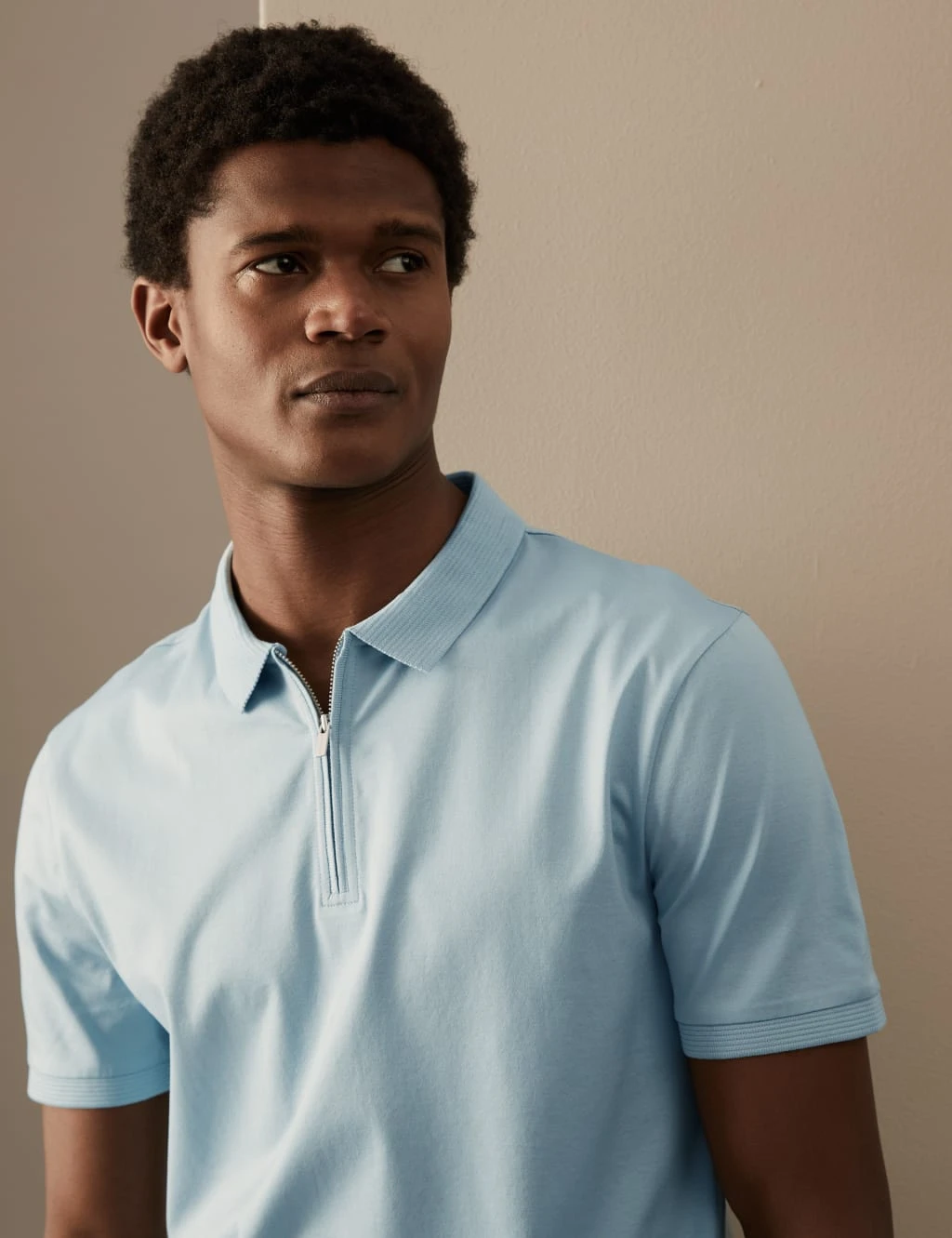 Pure Supima® Cotton Zip Up Polo Shirt 4 Pure Supima® Cotton Zip Up Polo Shirt - Image 4