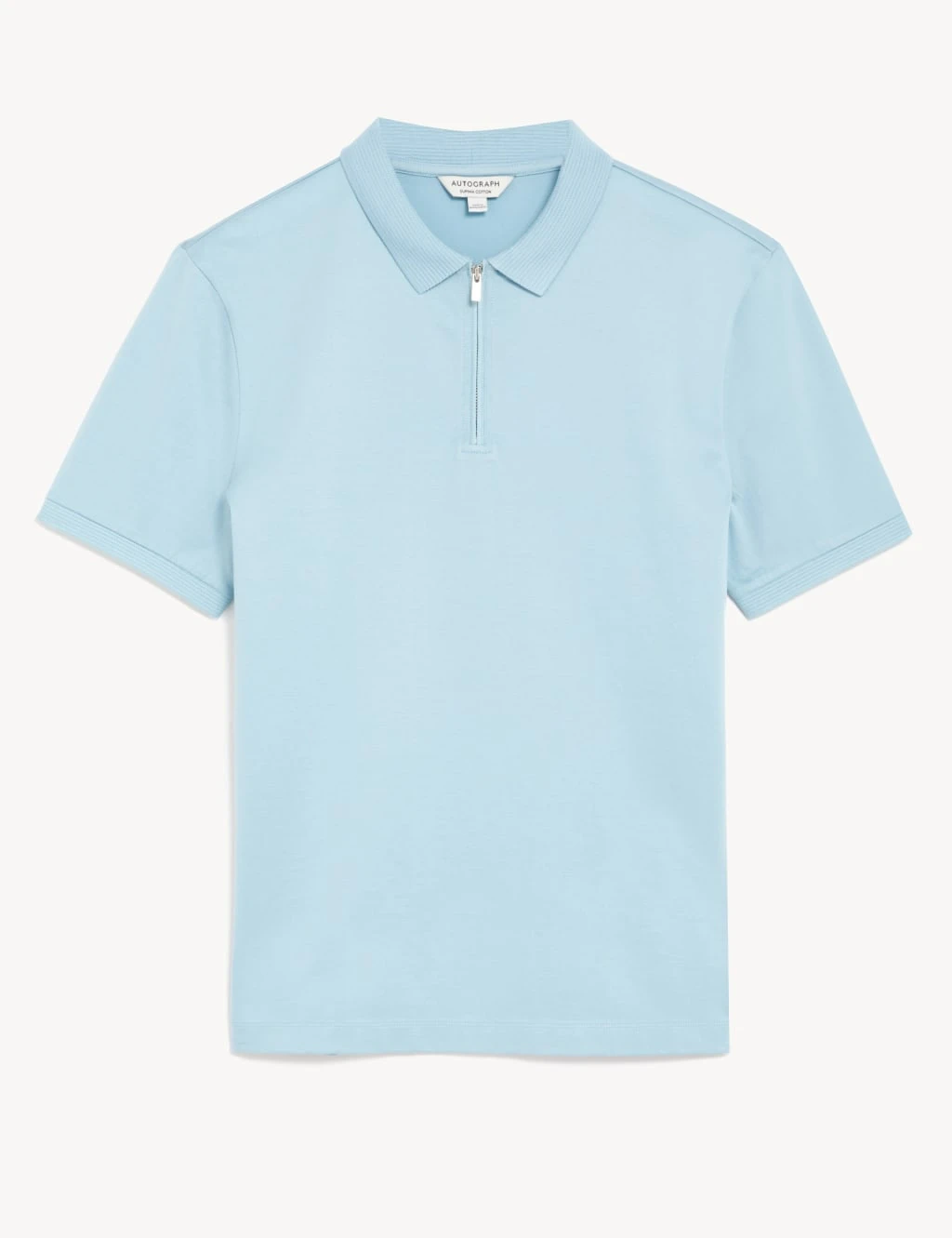 Pure Supima® Cotton Zip Up Polo Shirt 2 Pure Supima® Cotton Zip Up Polo Shirt - Image 2