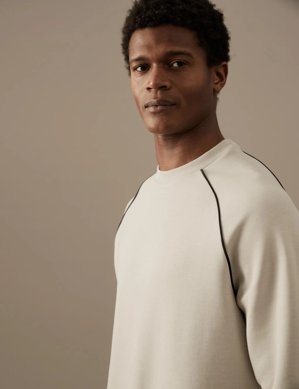 Cotton Blend Crew Neck Sweatshirt 1 Cotton Blend Crew Neck Sweatshirt