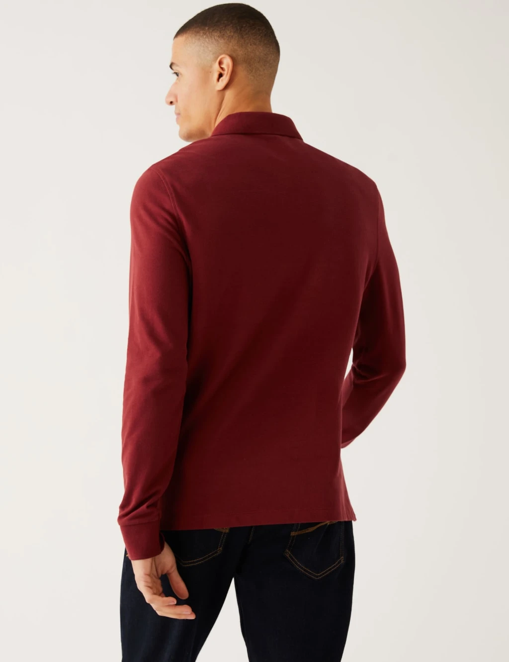 2pk Pure Cotton Long Sleeve Polo Shirts 4 2pk Pure Cotton Long Sleeve Polo Shirts - Image 4