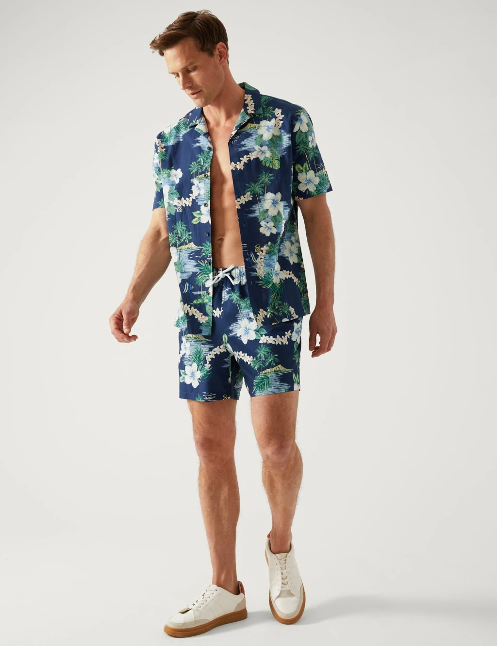 Quick Dry Hawaiian Print Swim Shorts 1 Quick Dry Hawaiian Print Swim Shorts