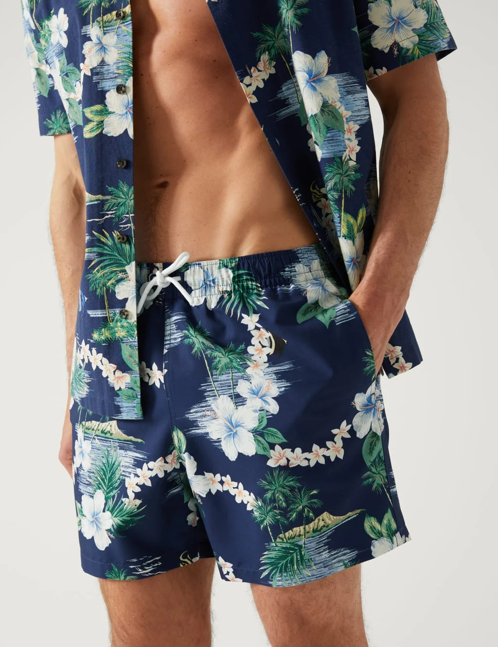 Quick Dry Hawaiian Print Swim Shorts 3 Quick Dry Hawaiian Print Swim Shorts - Image 3