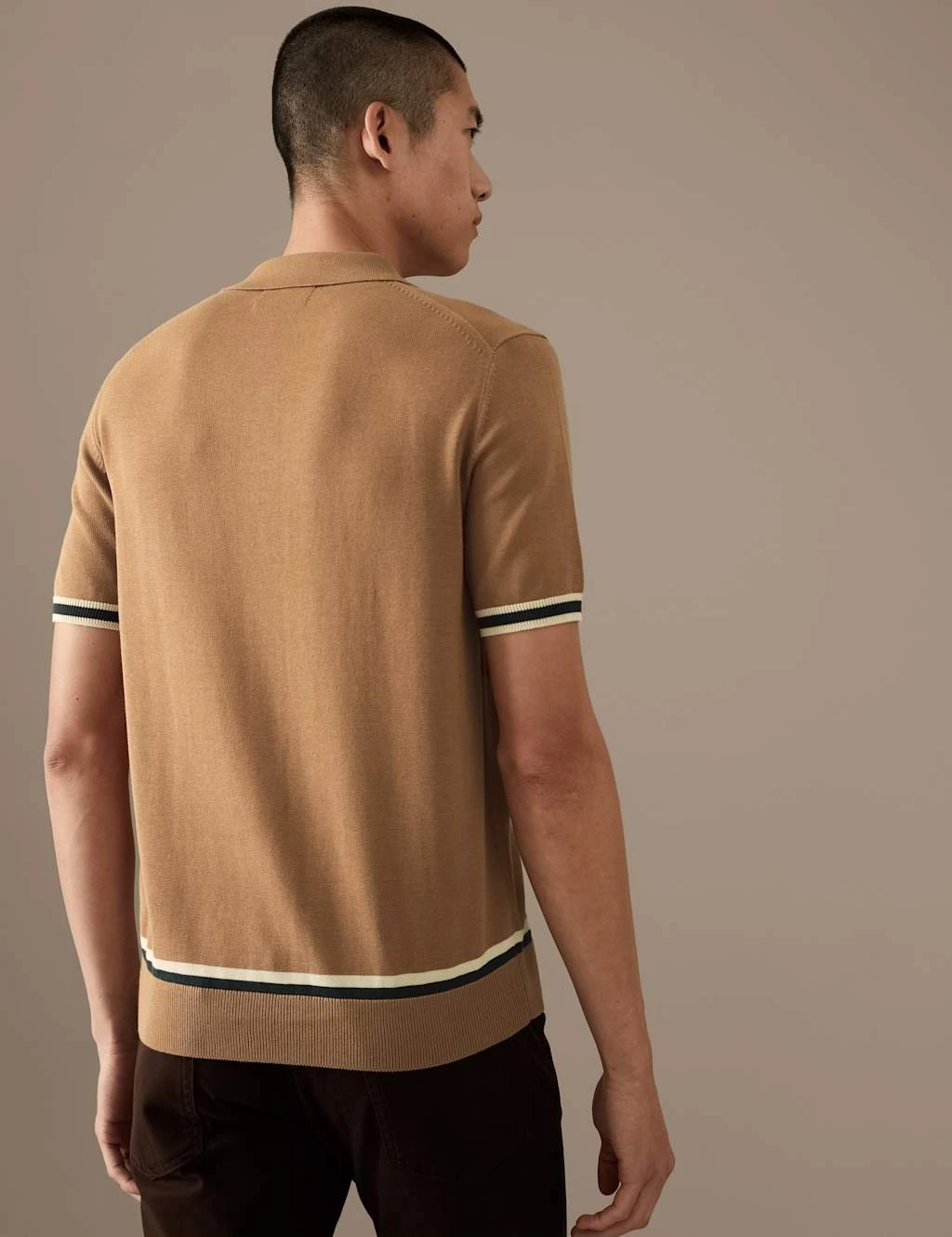 Cotton Rich Tipped Knitted Polo Shirt 5 Cotton Rich Tipped Knitted Polo Shirt - Image 5