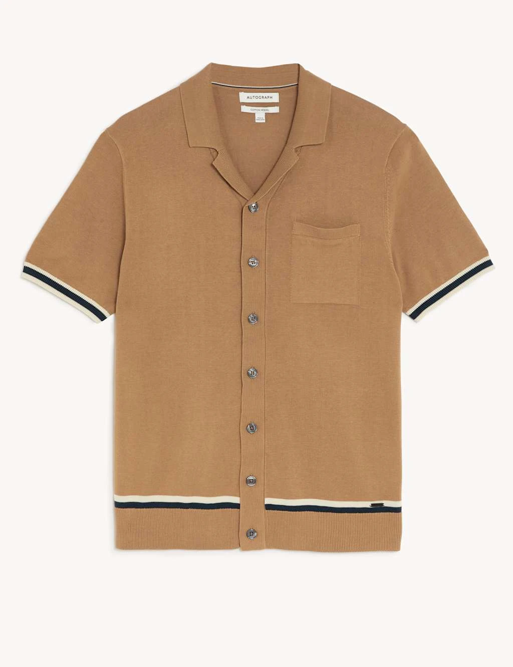 Cotton Rich Tipped Knitted Polo Shirt 2 Cotton Rich Tipped Knitted Polo Shirt - Image 2