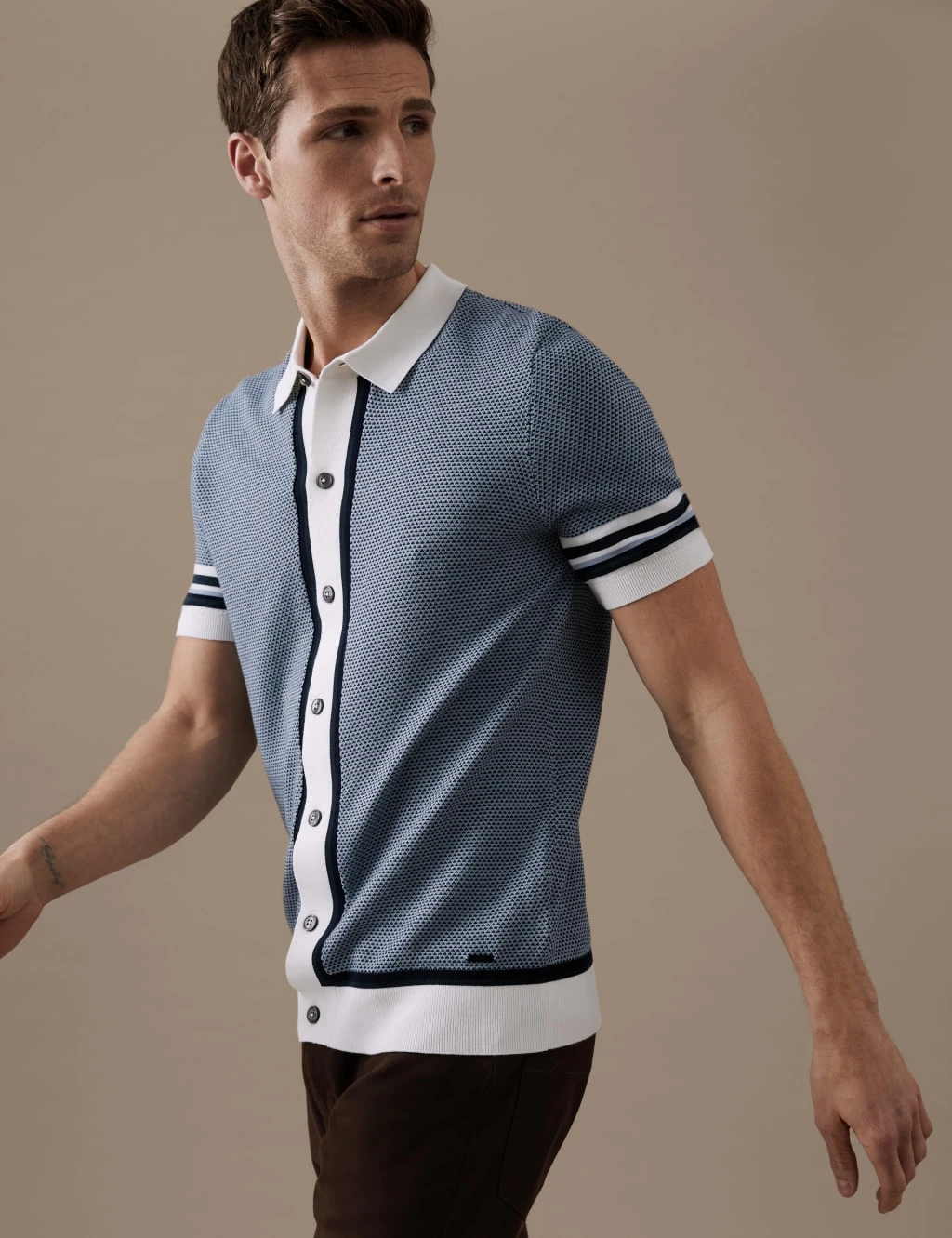 Cotton Modal Knitted Polo Shirt 1 Cotton Modal Knitted Polo Shirt