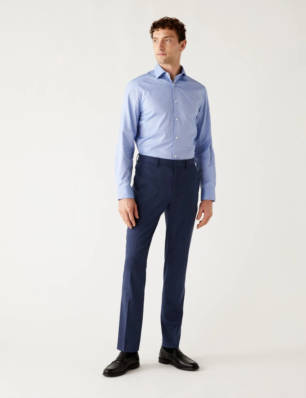 Slim Fit Wool Blend Trousers 1 Slim Fit Wool Blend Trousers