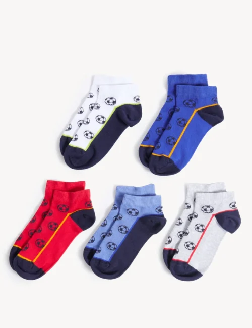 5pk Cotton Rich Trainer Liner Socks