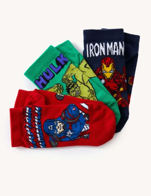 3pk Cotton Rich Marvel™ Trainer Liner Socks
