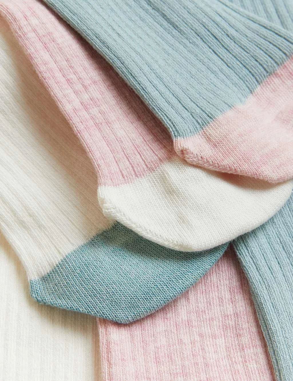 Baby 3pk Cotton Rich Ribbed Tights (0-3 Yrs) 2 Baby 3pk Cotton Rich Ribbed Tights (0-3 Yrs) - Image 2