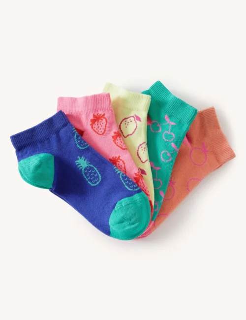 5pk Cotton Rich Fruit Trainer Liner Socks