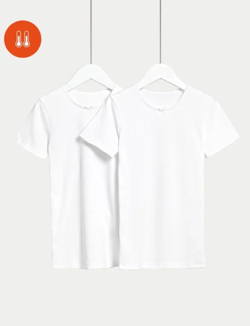 2pk Thermal Cotton Blend Vests (2-14 Yrs)