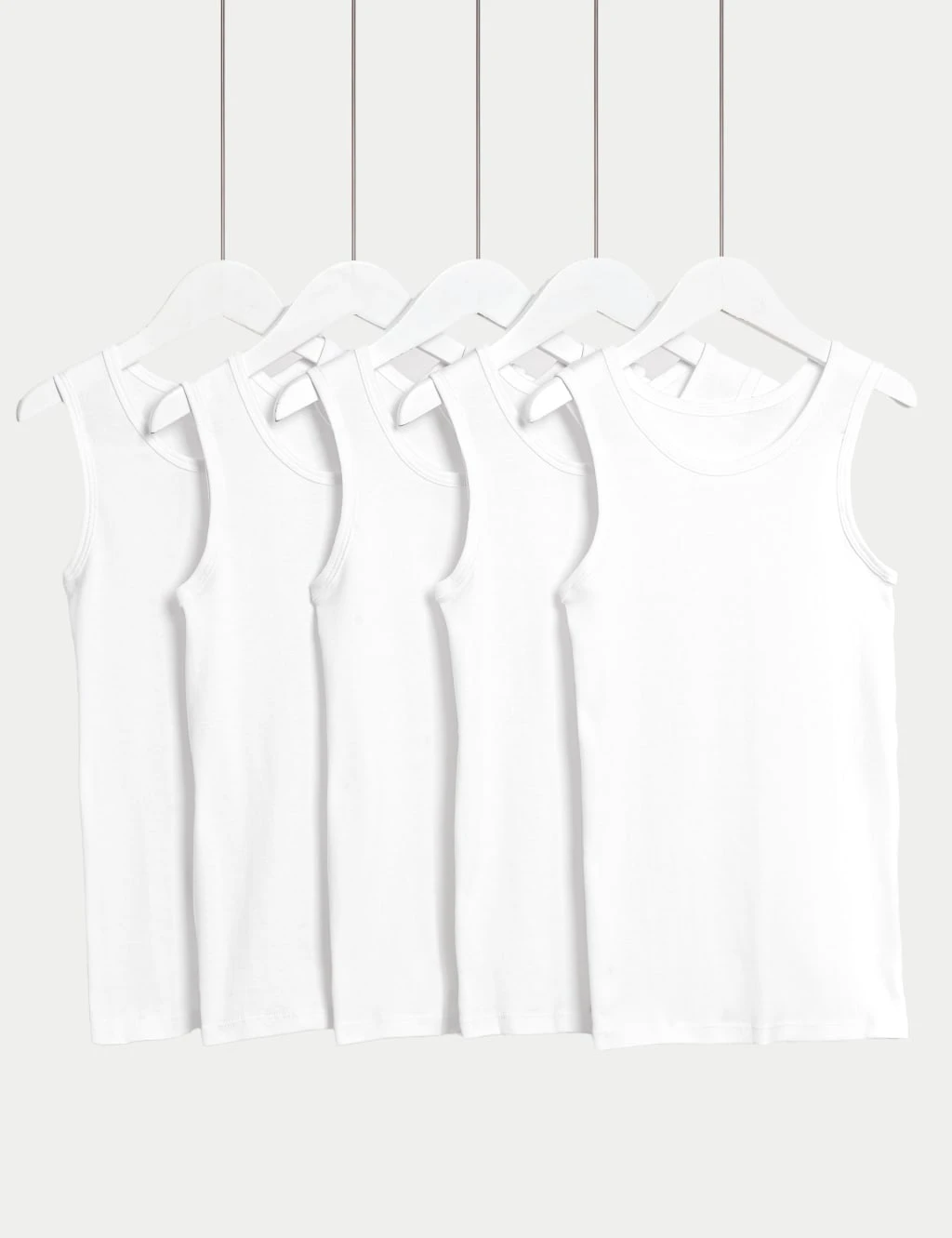 5pk Pure Cotton Vests (2-16 Yrs) 1 5pk Pure Cotton Vests (2-16 Yrs)