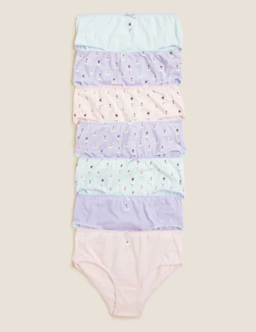 7pk Pure Cotton Ballerina Knickers (18 Mths - 14 Yrs)