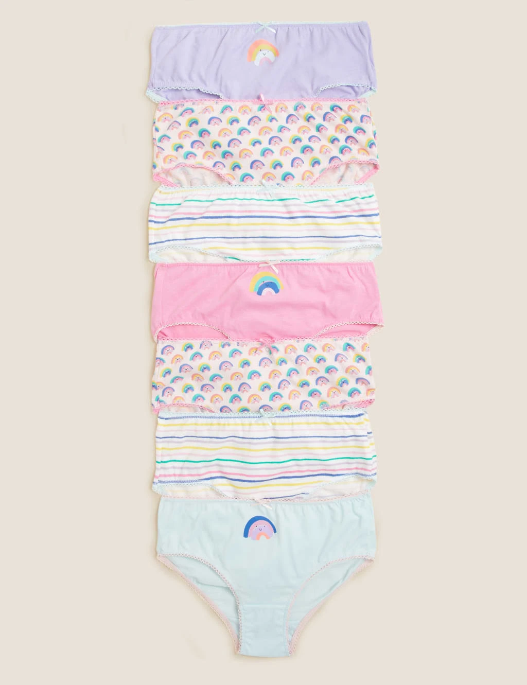 7pk Pure Cotton Rainbow Knickers (2-14 Yrs) 1 7pk Pure Cotton Rainbow Knickers (2-14 Yrs)
