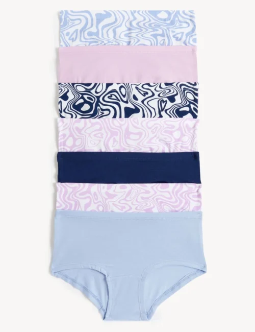 7pk Cotton Rich Marble Shorts (5-16 Yrs)