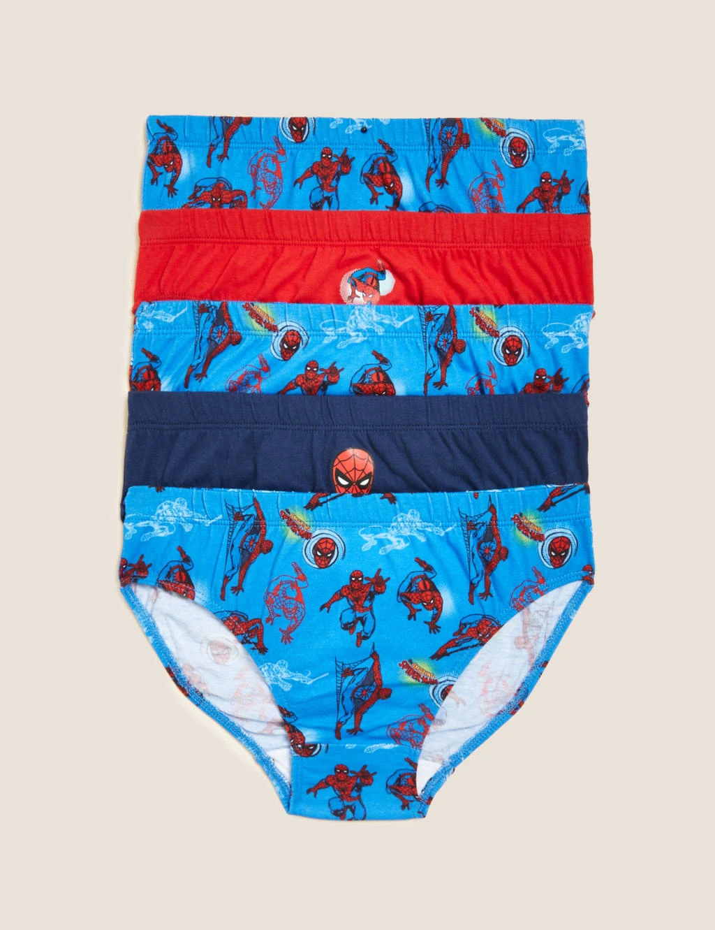 5pk Pure Cotton Spider-Man™ Briefs (2-8 Yrs) 1 5pk Pure Cotton Spider-Man™ Briefs (2-8 Yrs)
