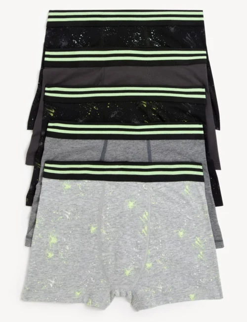 5pk Cotton Rich Paint Splatter Trunks (5-16 Yrs)