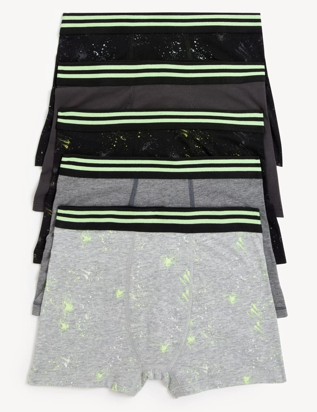 5pk Cotton Rich Paint Splatter Trunks (5-16 Yrs) 1 5pk Cotton Rich Paint Splatter Trunks (5-16 Yrs)