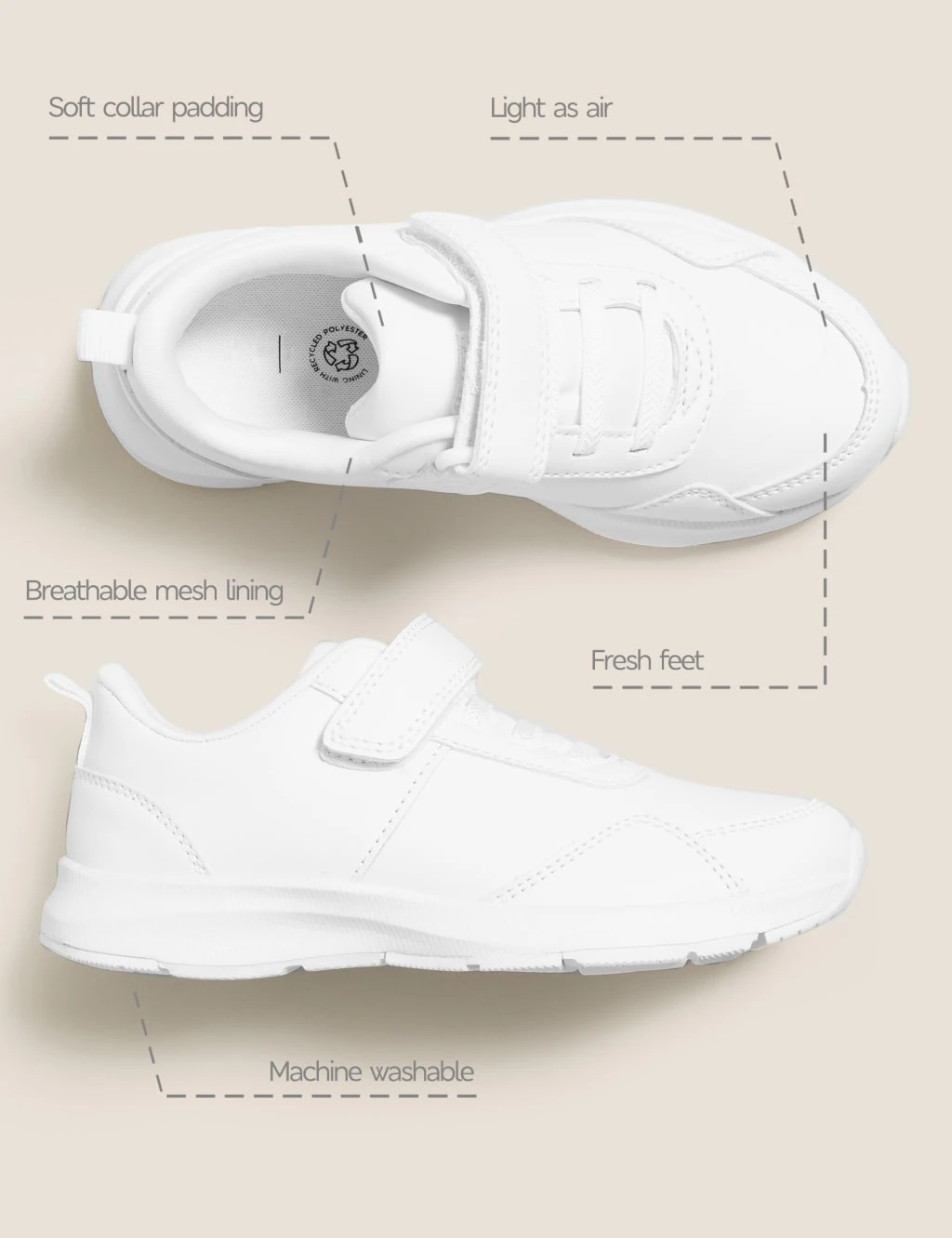 Kids' Freshfeet™ Riptape Trainers (4 Small - 13 Small) 6 Kids' Freshfeet™ Riptape Trainers (4 Small - 13 Small) - Image 6