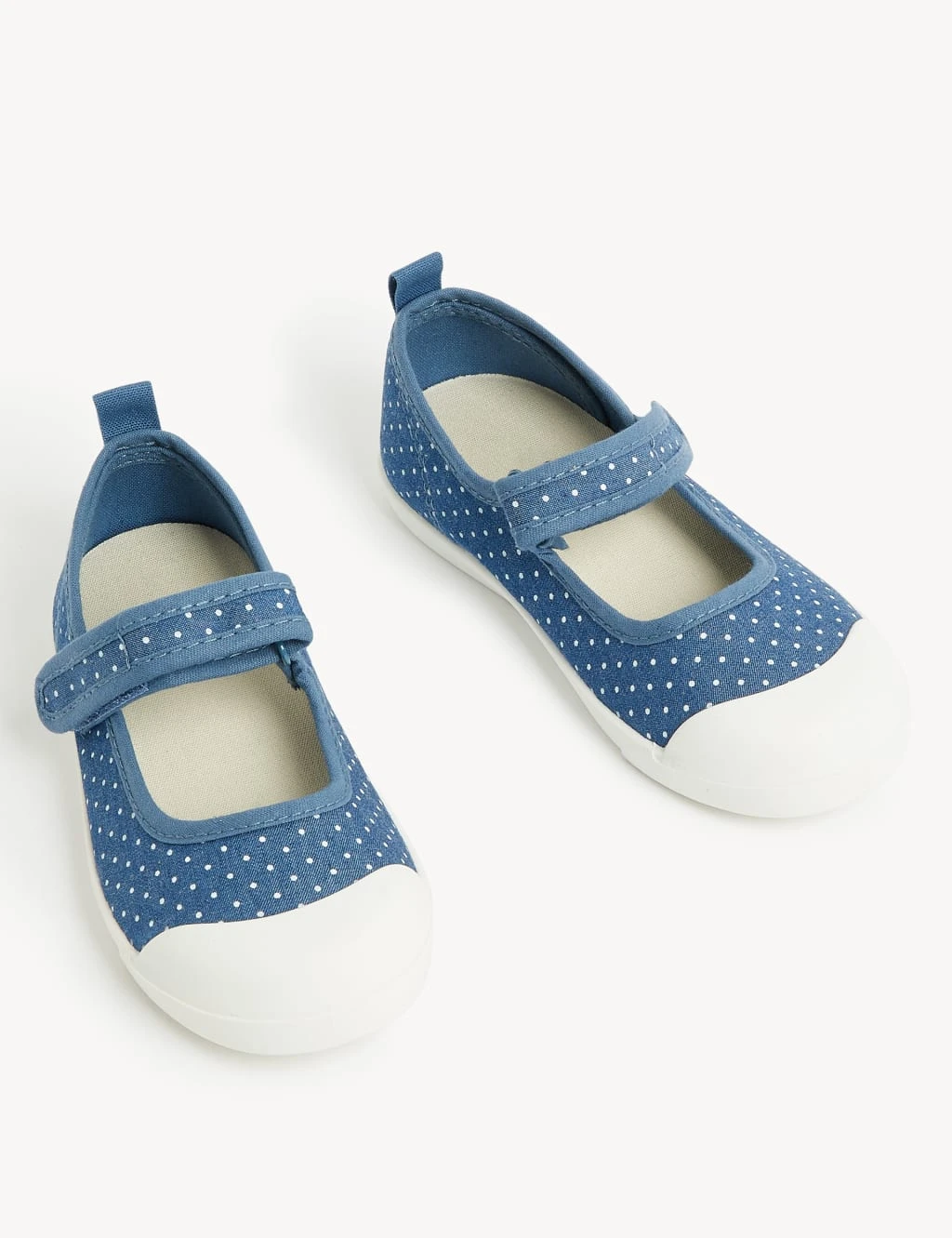 Kids’ Denim Riptape Spot Mary Jane Shoes (4 Small - 13 Small) 2 Kids’ Denim Riptape Spot Mary Jane Shoes (4 Small - 13 Small) - Image 2