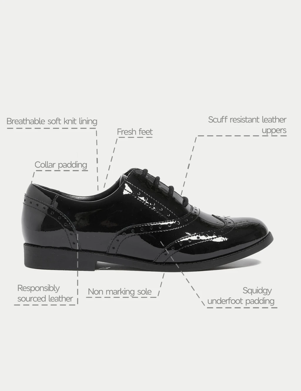 Kids' Leather Freshfeet™ School Shoes (13 Small - 7 Large) 5 Kids' Leather Freshfeet™ School Shoes (13 Small - 7 Large) - Image 5