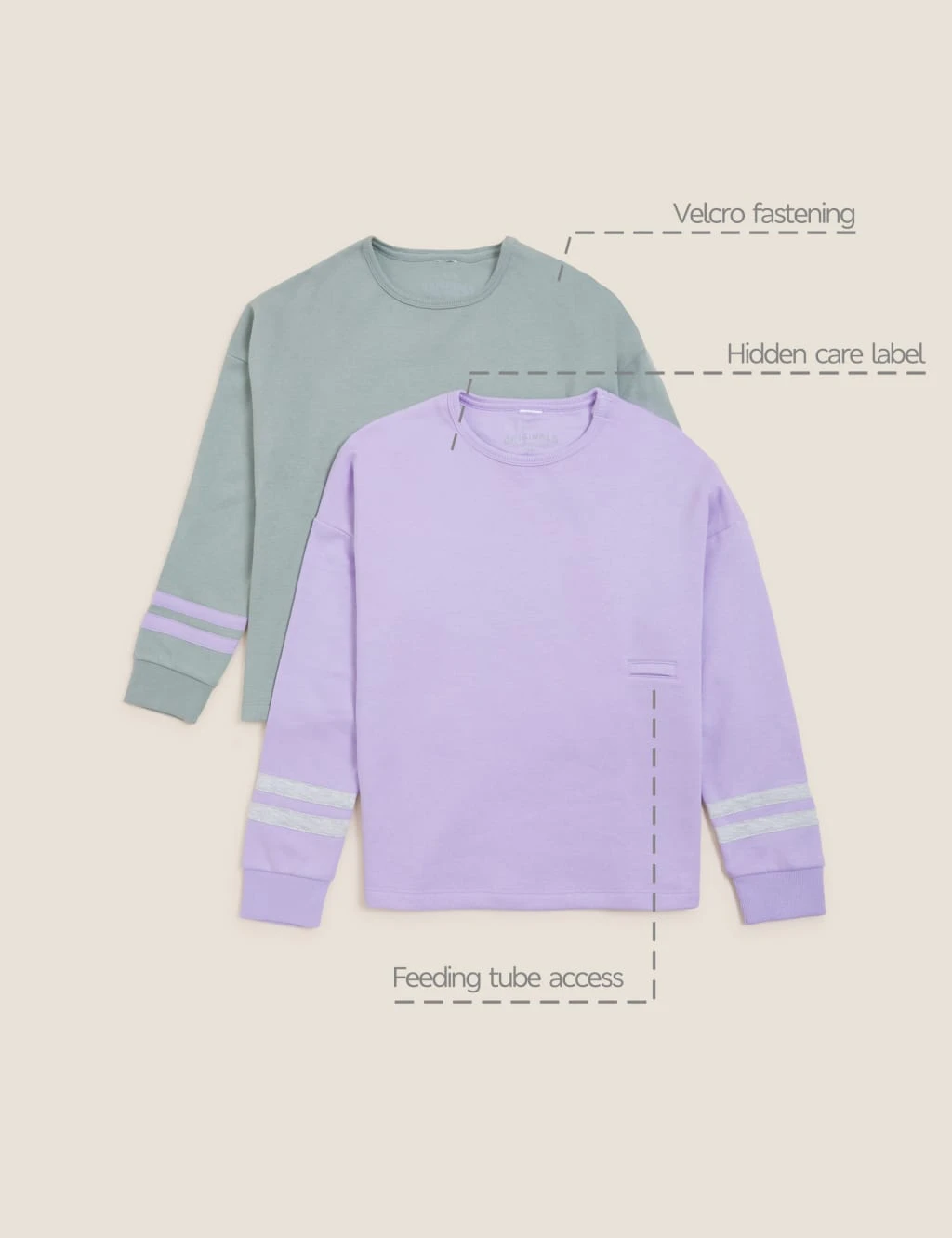 2pk Adaptive Sweatshirts (2-16 Yrs) 1 2pk Adaptive Sweatshirts (2-16 Yrs)