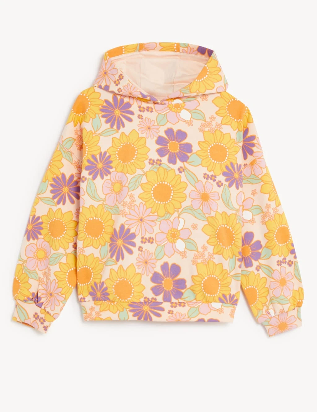 Cotton Rich Floral Hoodie (6-16 Yrs) 2 Cotton Rich Floral Hoodie (6-16 Yrs) - Image 2