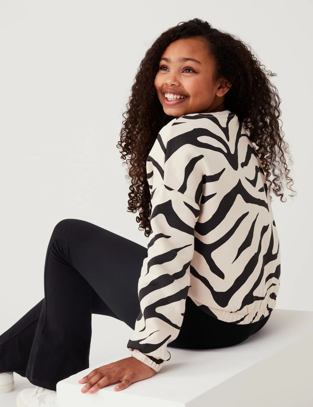 Cotton Rich Zebra Print Sweatshirt (6-16 Yrs) 4 Cotton Rich Zebra Print Sweatshirt (6-16 Yrs) - Image 4
