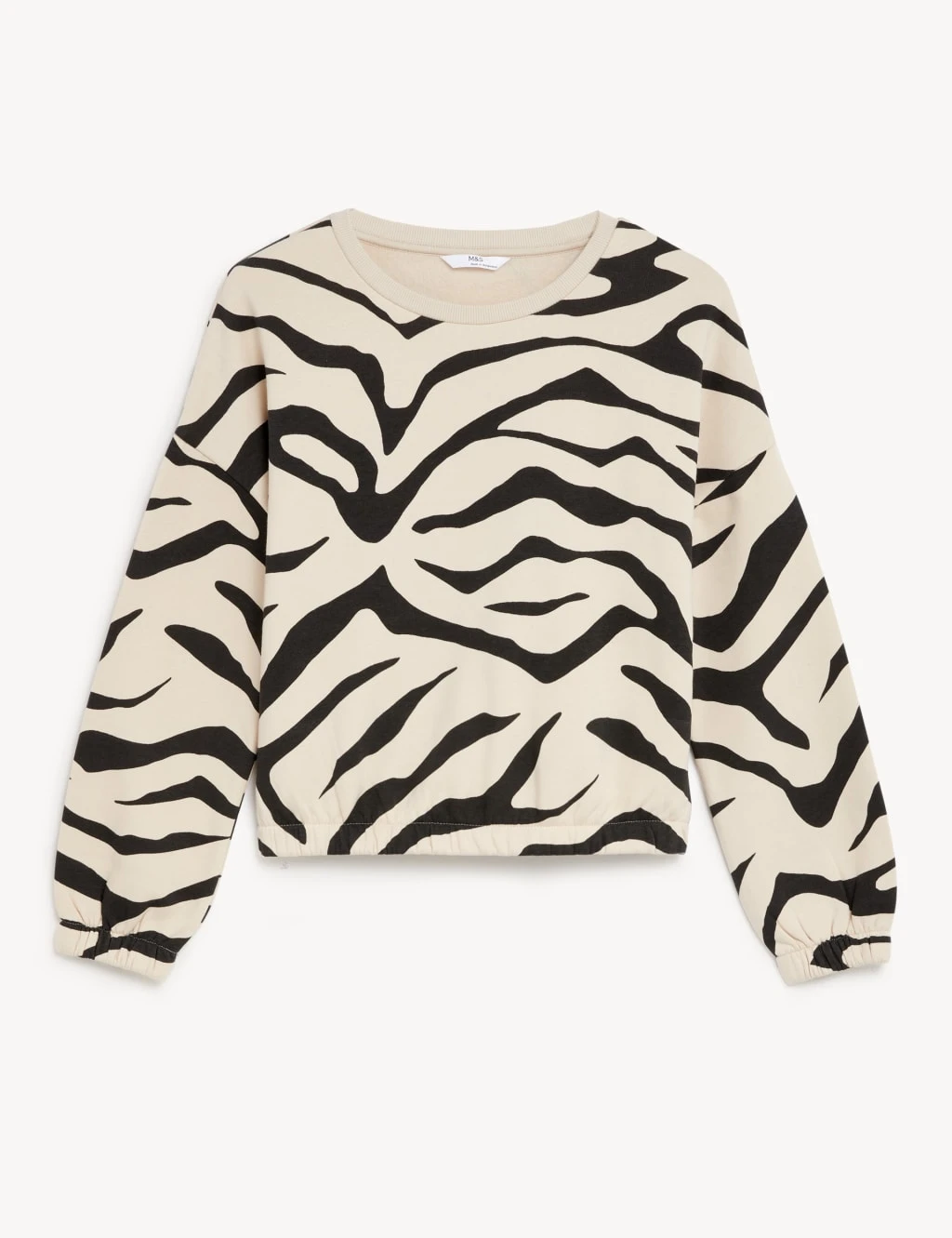Cotton Rich Zebra Print Sweatshirt (6-16 Yrs) 2 Cotton Rich Zebra Print Sweatshirt (6-16 Yrs) - Image 2