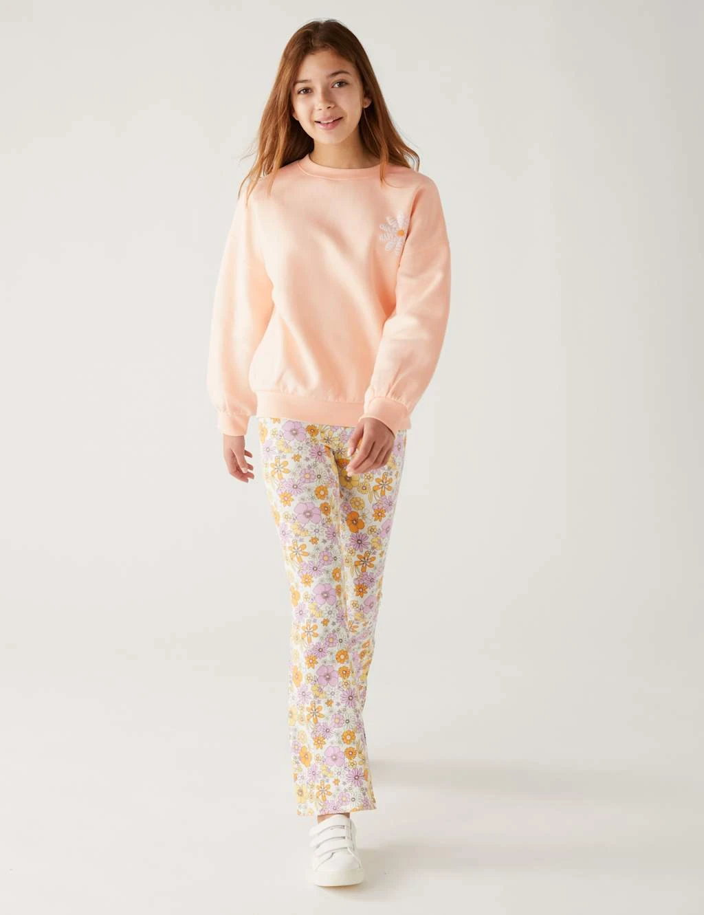 No Brand Cotton Rich Flower Sweatshirt (6-16 Yrs) 4 No Brand Cotton Rich Flower Sweatshirt (6-16 Yrs) - Image 4